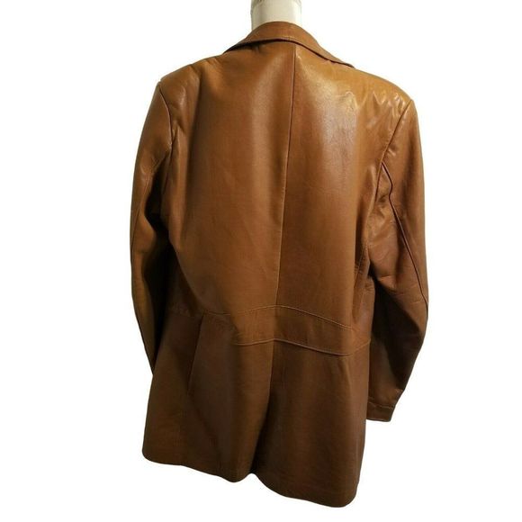 Vintage Mens Brown 44L Angel Skin Cabretta Leather Jacket By Grais Made in USA - Picture 11 of 12